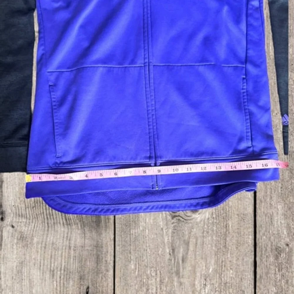 Adidas Girls Rainbow Metallic Zip Up Hoodie Purple and Black‎ Size XL 14/16